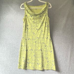 Title Nine Cotton Beach Dress S Yellow Blue Floral #OO